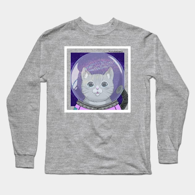 Space Kitty Long Sleeve T-Shirt by Mundoalapiz